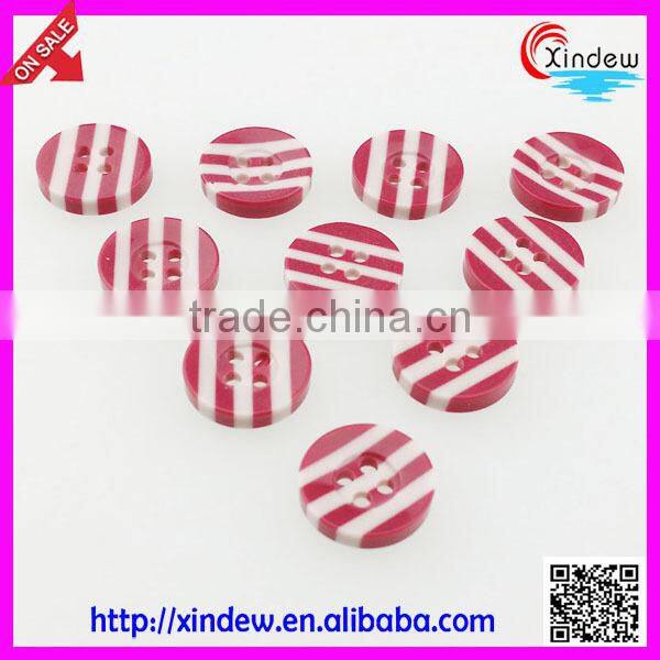 Red stripes girl plastic buttons for dresses