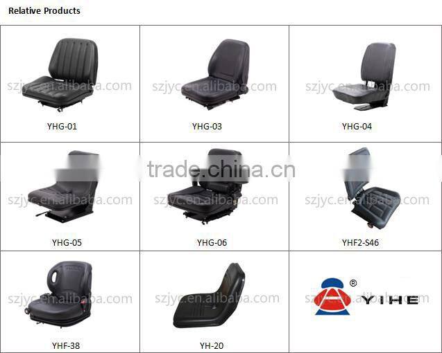 Comfortable Forklift Seat Chinese Best Vehicle Driver Seat PU Leather With Micro Switch And Safety Belt YH-39