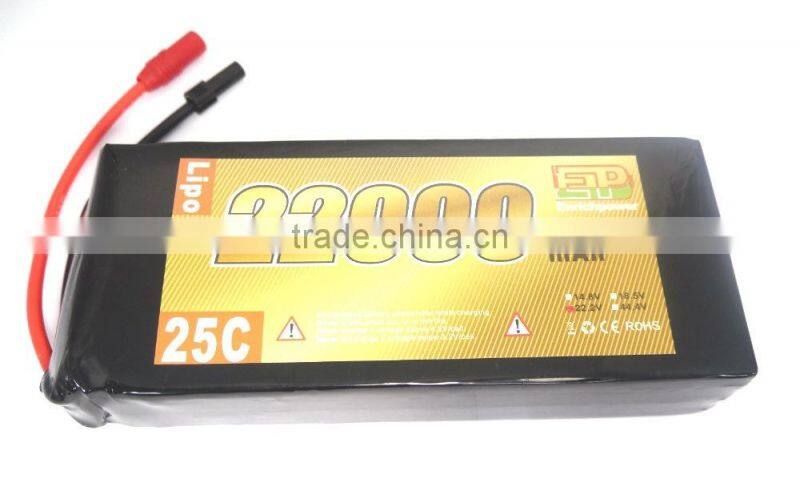 10000mAh 22.2V 25C rc lipo battery for Multirotor UAV