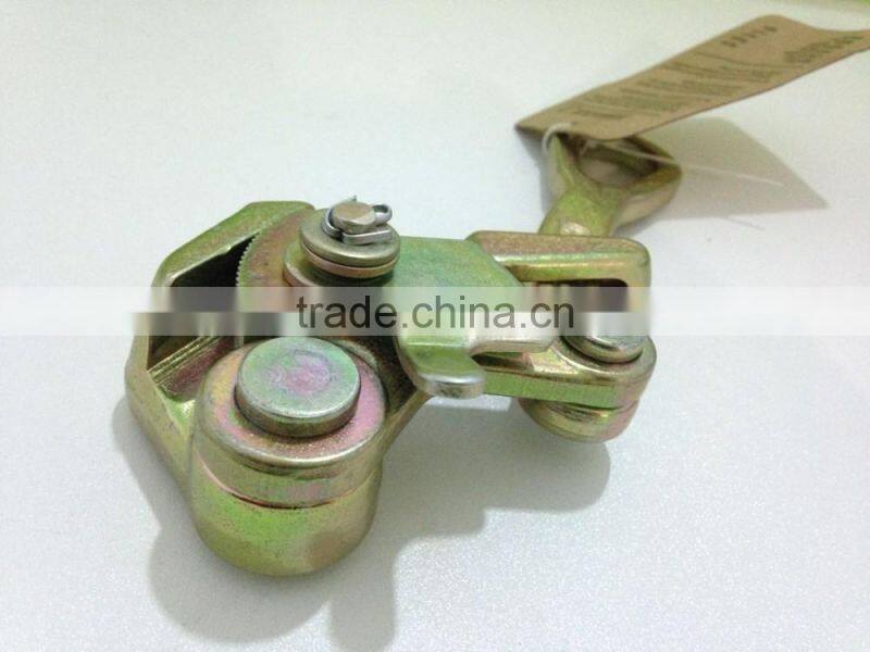 Universal ground come along clamp wire rope grip for steel wire, ACSR or insulated wire