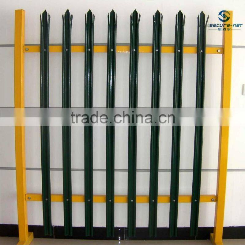 high security PVC coated portable W/D section palisade fence