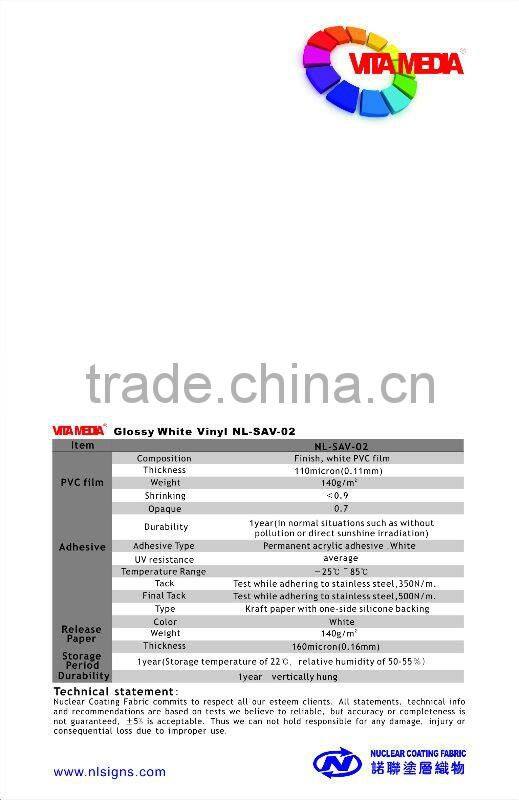 High glossy color cutting plotter self adhesive vinyl