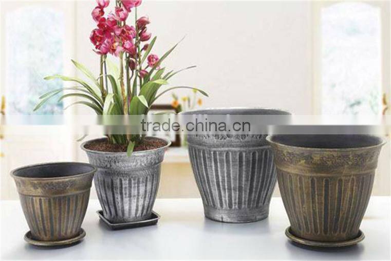 20" Floral fluted plantercheap plastic flower pots wholesale,western style flowerpots