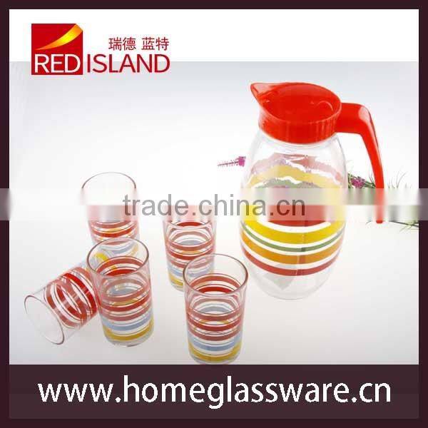 7pcs glass drinking set 1.5L glass pitcher and 6 tumblers