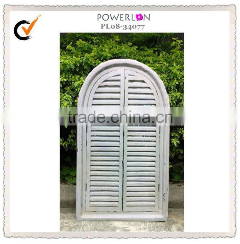 Newest wood window decorative wall mirror for garden
