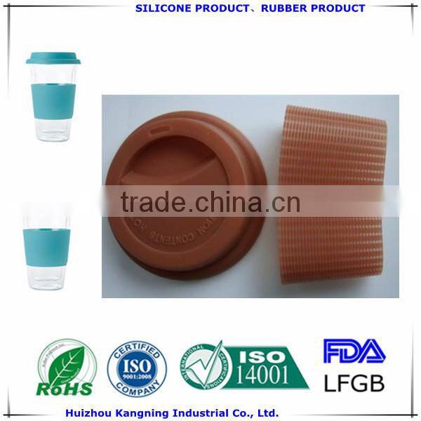 Safety durable silicone coffee cup lid with custom logo