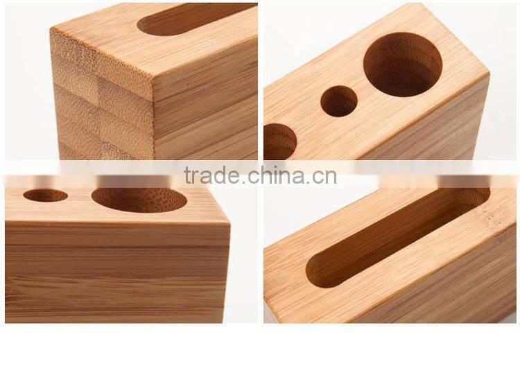 High Quality Wooden Mobie phone Holder Bamboo Pen Holder
