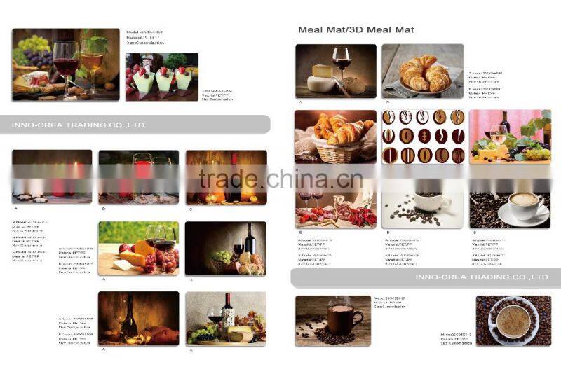Wine and Fruits 3D Printting PP Washable Placemats
