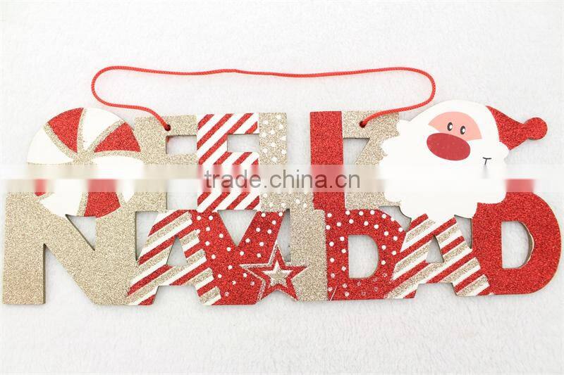 Hanging christmas English letters board movable door hanging decoration