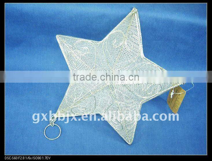 White wire star shape christmas decorative craft
