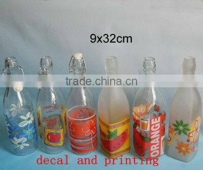 2016 1 liter swing top glass bottle with more colors/beverage bottle/drink bottle