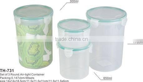 5pcs as a set square food container PP plastic storage box