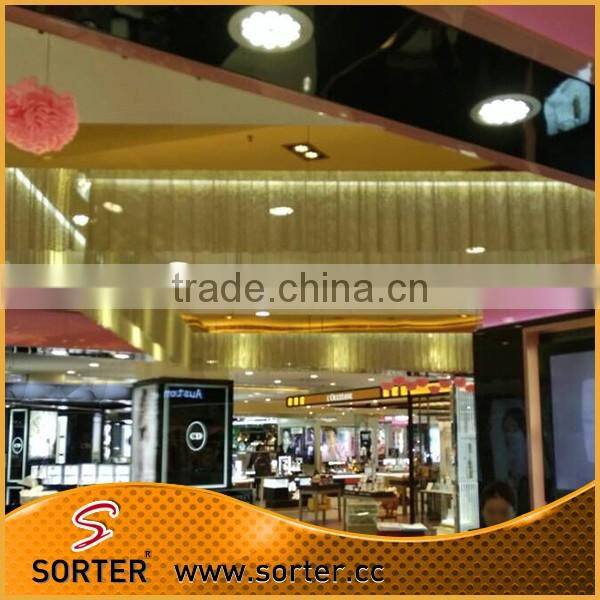 Metal coil drapery curtain member lounge screen room divider