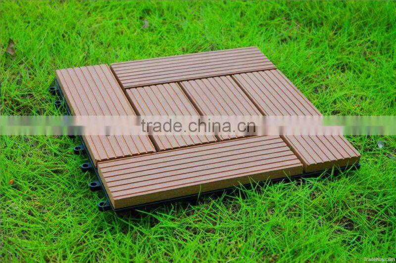 Waterproof wpc DIY floor tiles, non-slip interlocking floor tiles, wpc interlocking plastic base deck