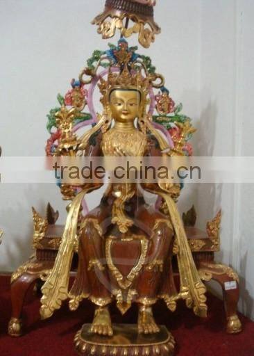 wholsale buddhism metal antique brass maitreya buddha statue