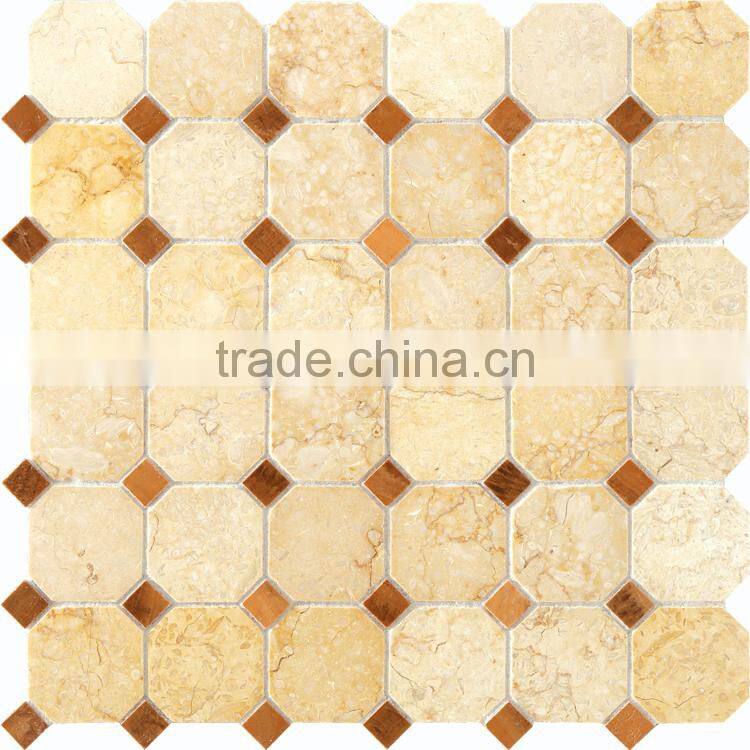 MM-CV324 High quality interior decoration natural stone octagon marble tiles mosaics