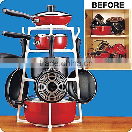 Hot sale High quality plastic shelf organize kitchen plastic Pantree Pan Organizer