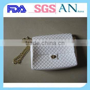 Orange silicone single hand bag with customized logo