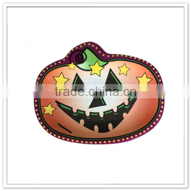 Funny partyware dishes, pumpkin Halloween dinner plate with pattern