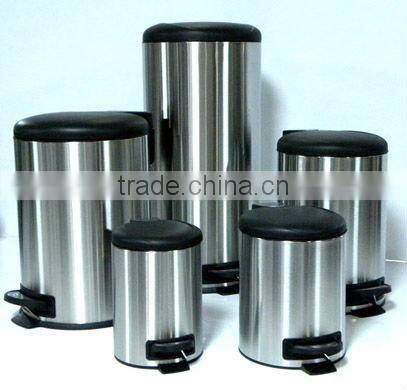 stainless steel foot pedal waste can