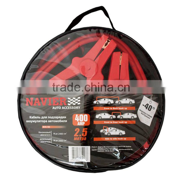 BCK-103 High quality strong power 500A 2.5m 8.2ft booster cable with big clip carry bag