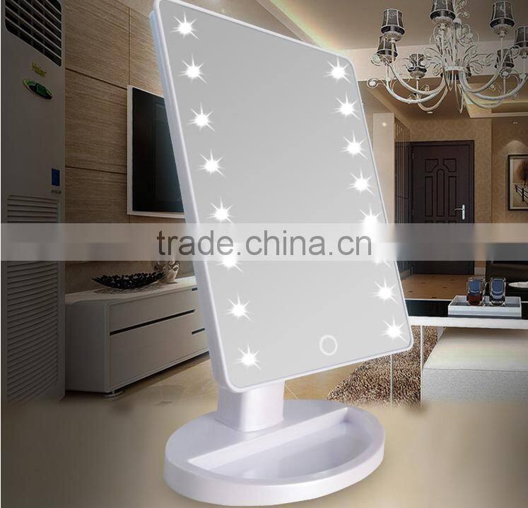 Touch Screen Desktop 22 LEDs Makeup Lighted Mirror Vanity, Mirror with Lights