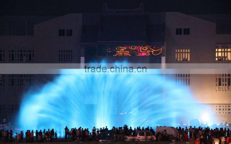 Large lake stage show water fountains water screen and laser show