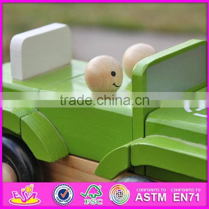2016 new design funny children wooden toy jeep car W04A326