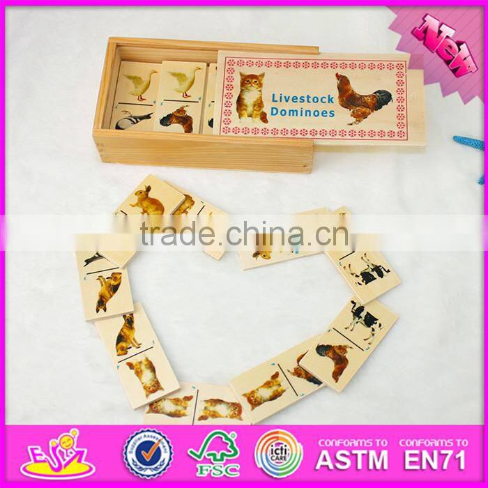 2016 top fashion educational kids wooden domino set WJ278287