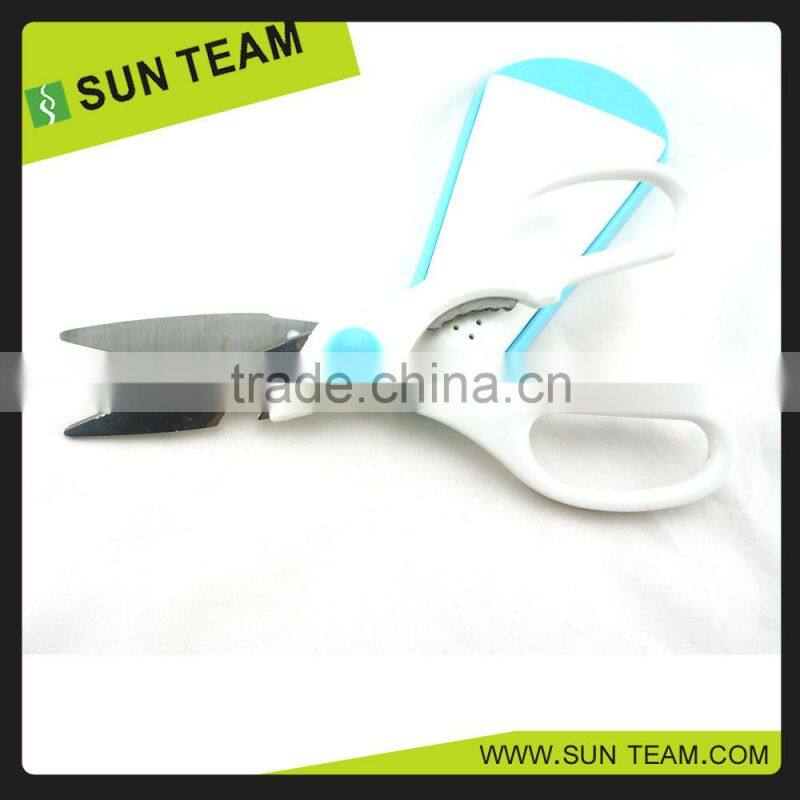 SK023A 8-1/4"high quality magnetic cap kitchen scissor with walnut opener