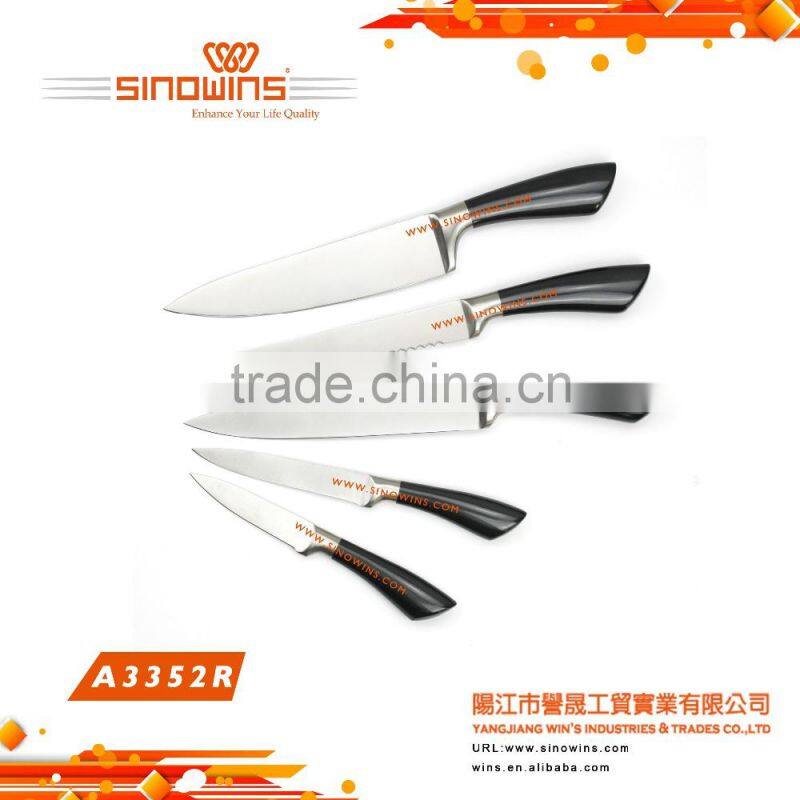 A3418 New design Hot Sale High Quality 5pcs Stainless Steel Knife Set with Non-stick Coating