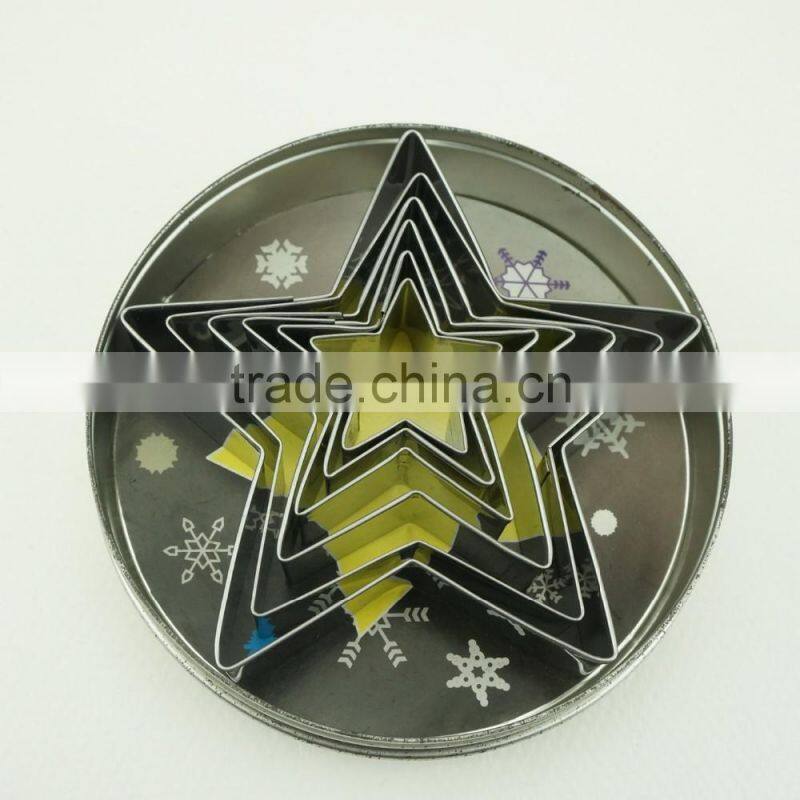 47023 6pcs five star shape stainless steel cookie cutter set