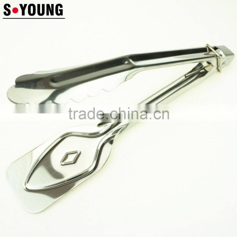 39053 9 Inch Stainless StFeel Kitchen Tongs BBQ Grill Food salad Tongs
