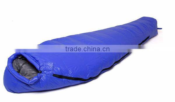 High quality goose down with cold protection collar adjustable wateproof outdoor camping sleeping bag