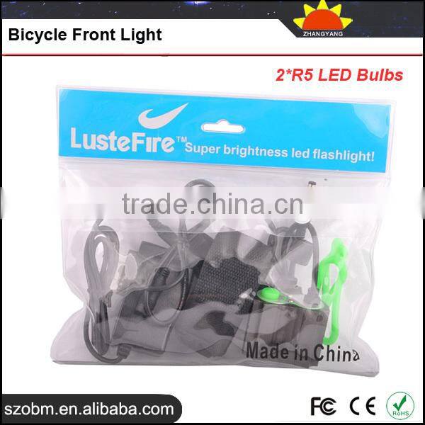 Wholesale Aluminum alloy 2* R5 LED 4 Mode with 4*18650 Battery Pack 500 Lumens Bicycle Front Light