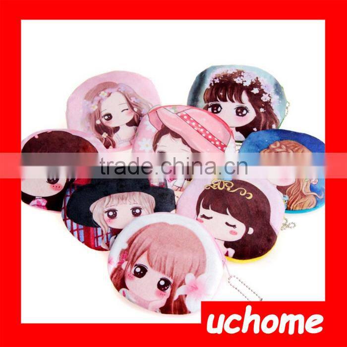 UCHOME New Popular Design Emoji Plush Mini Kids Coin Purses Pocket Money Bag