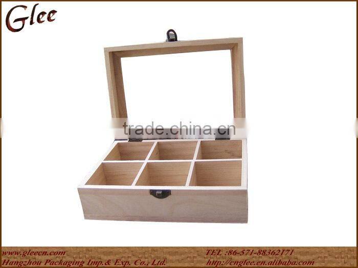 Natural Wood Tea Bag Storage box/case with Compartments Personalized
