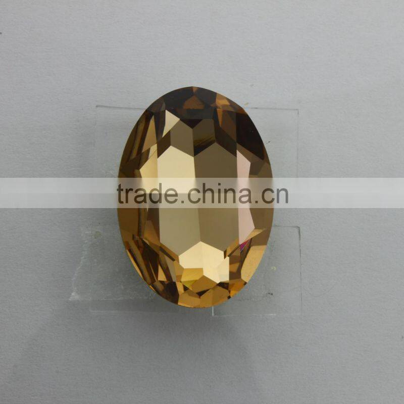 Factory price DZ-3002 decorative lead free oval light siam crystal stone for garment accessories