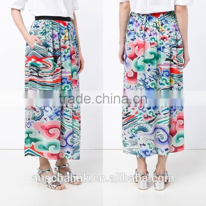 latest ladies fashion long silk skirt china factory price