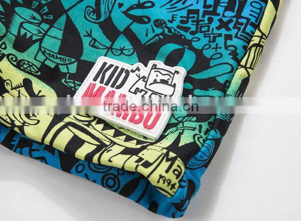 OEM Customized funny fashion 100% polyester spandex boys swim Shorts