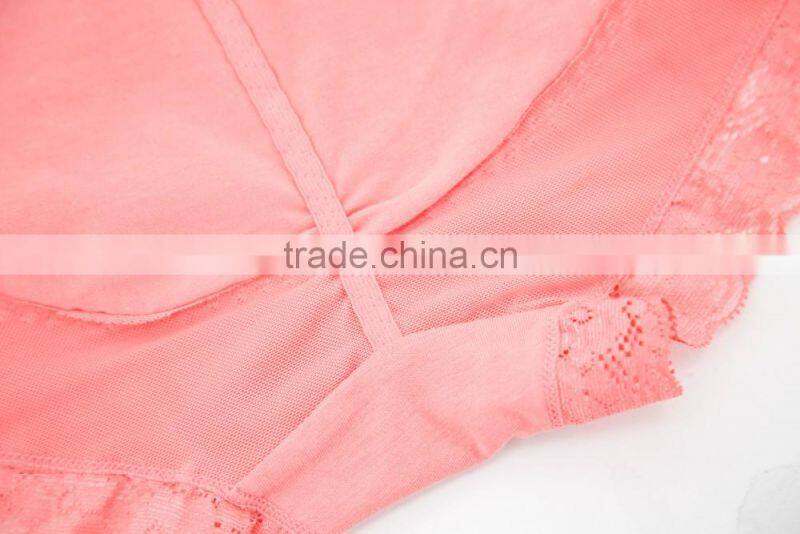 Custom Best Quality 95% Cotton 5% Spandex with Lace Sexy Fancy Woman Underwear
