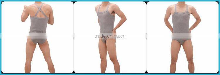 New Arrival 2014 Men Slim Stringer Vest 100% Cotton Square Collar SU15002