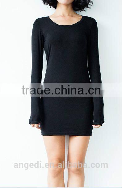 Skinny fit women long sleeve home dress cotton Korean stretch style long t shirt