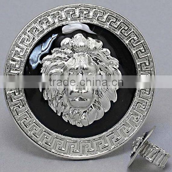 Vintage silver Inspired Runway Lion Medallion Black Ring, Square Lion Ring, Round Lion Ring for girls