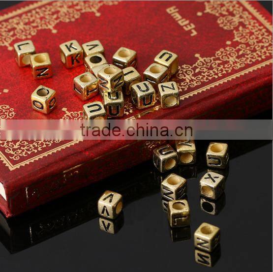 imitation gold plated letter alphabet letter beads diy gold acrylic letter beads charms for jewelry accessories 2017