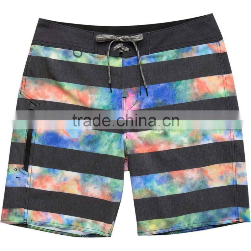 Tie-die Board Short for Man Two-Way Stretch Free Movement Beach Sport Shorts Customize Side-Zippered Pocket Beachwear