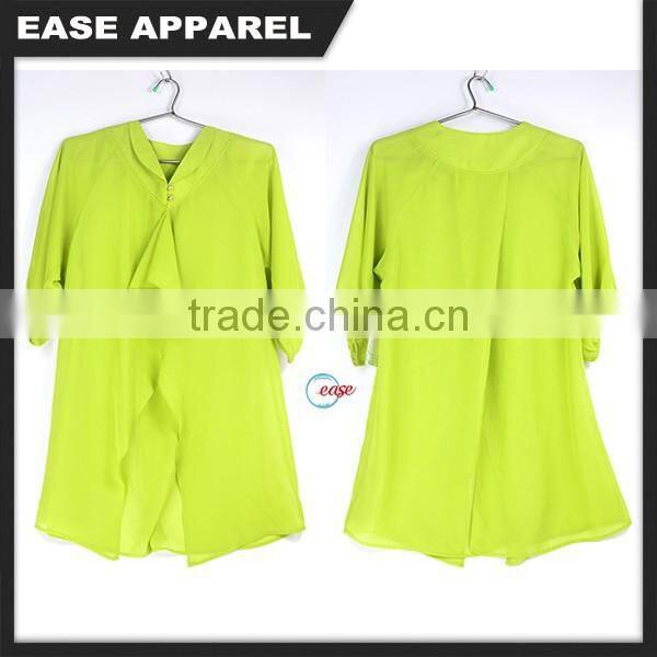 Customized solid colour new arrival lady blouses