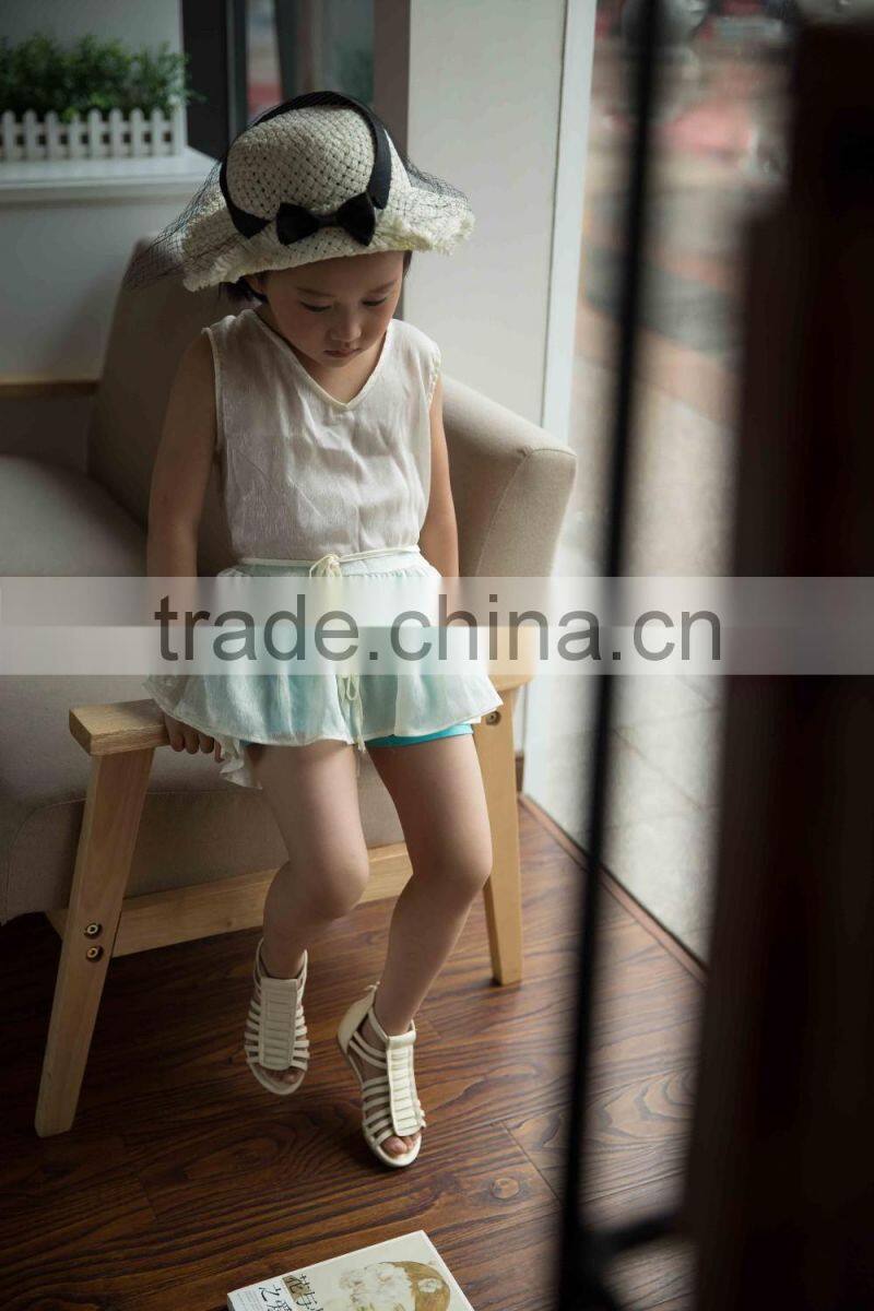 COOL KID ZONE lovely white chiffon children suit girl child garment
