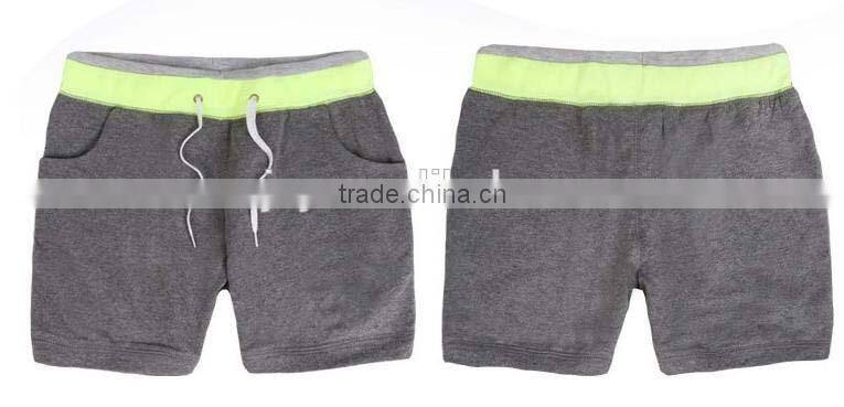 Slim grey customized sports running shorts with drawstring