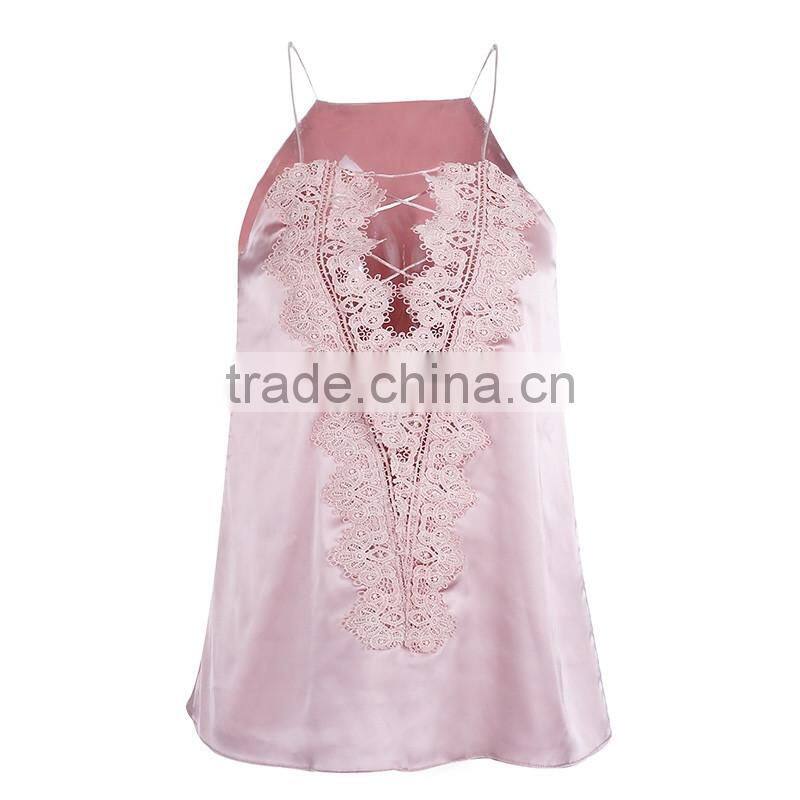 Sexy Streetwear Satin Adjustable Strap Camisole Womens Tank Top Summer Vest With Lining